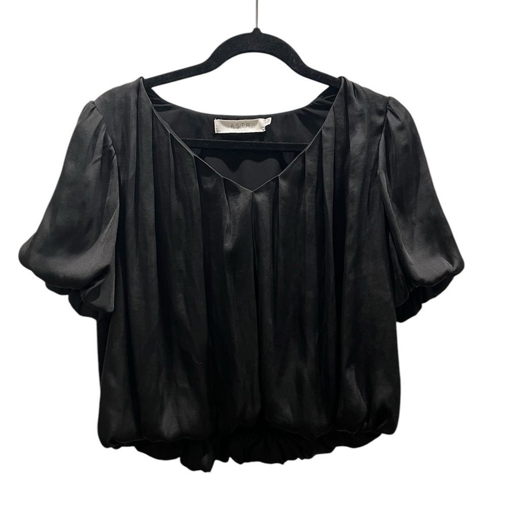 ASTR the label black balloon sleeve and balloon waist top size S